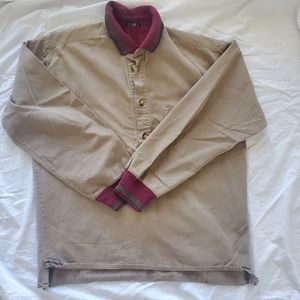 Vintage Holt Renfrew Pullover Shirt Men's Medium Tan Work Wear Italy Pocket